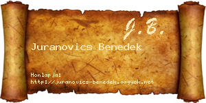Juranovics Benedek névjegykártya